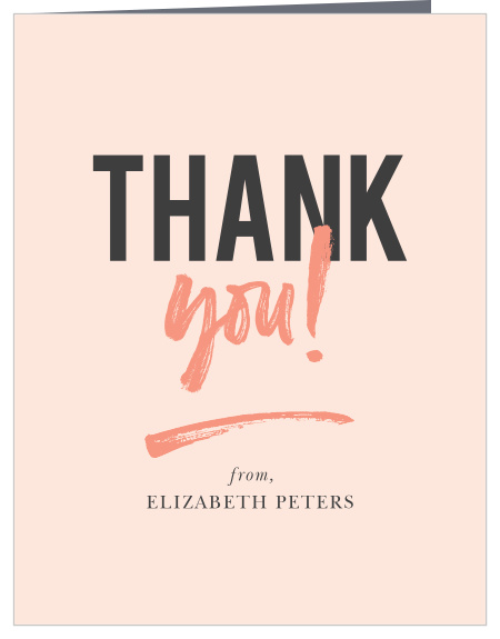 Big Typography Bridal Shower Thank You Cards