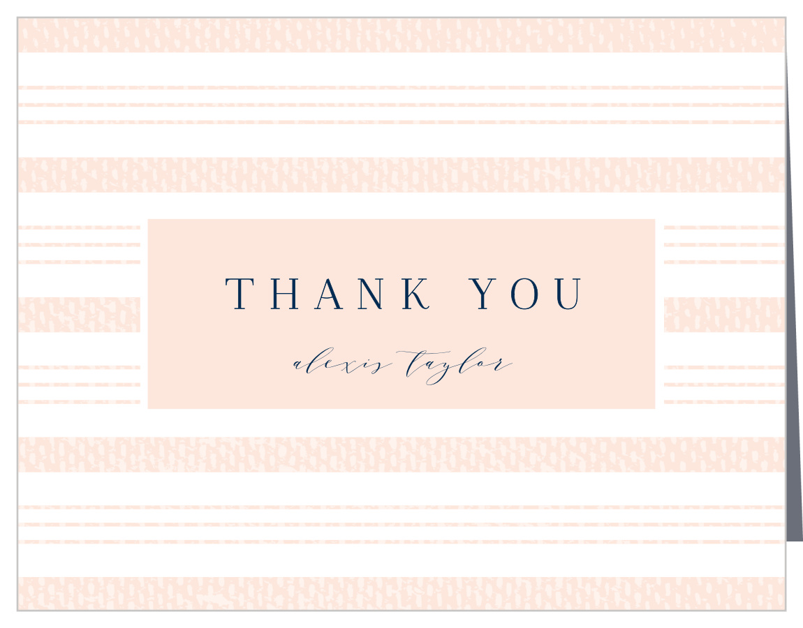 Textile Stripes Bridal Shower Thank You Cards