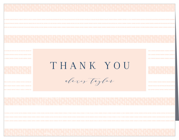 Textile Stripes Bridal Shower Thank You Cards