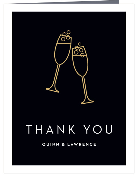 Simple Toast Bridal Shower Thank You Cards