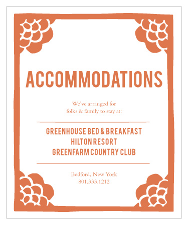Flowering Couple Accommodation Cards