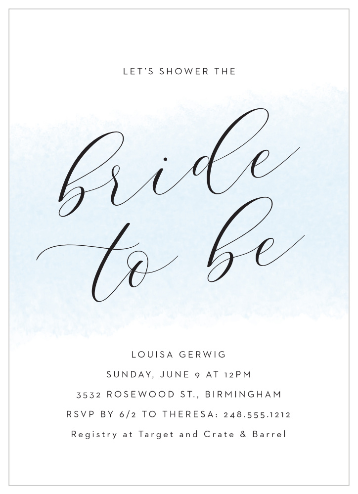 Dye Swash Bridal Shower Invitations