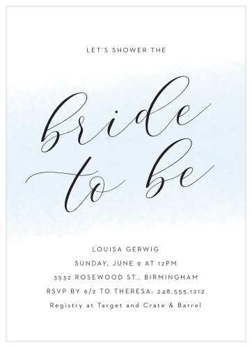 Bring your loved ones together to celebrate your upcoming big day with the classic look of our Dye Swash Bridal Shower Invitations.