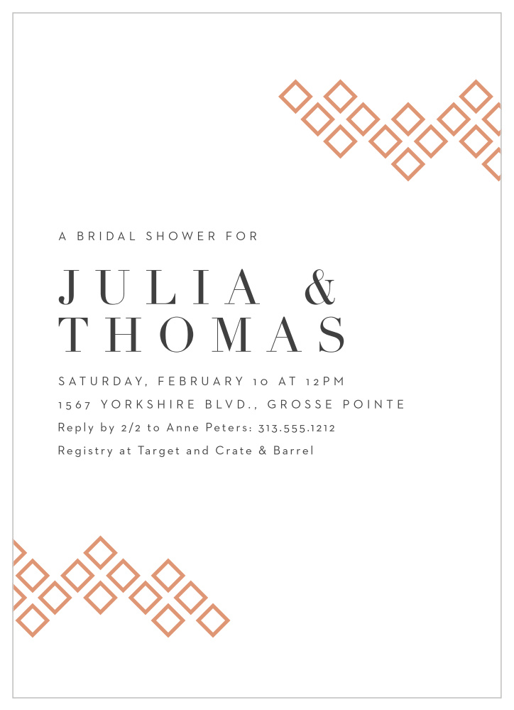 Dazzling Diamonds Bridal Shower Invitations