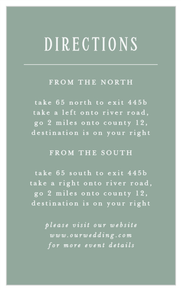 Picturesque Tea Direction Cards