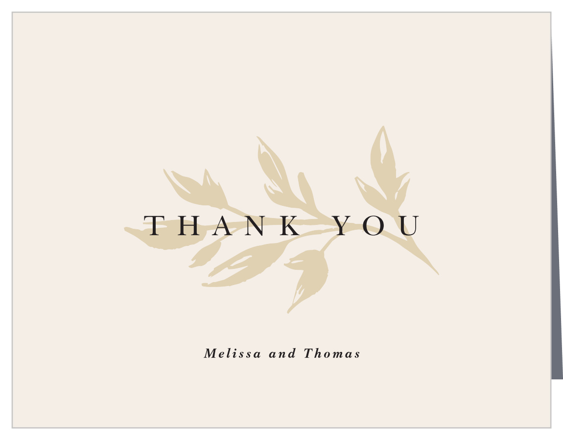 Leafy Watermark Bridal Shower Thank You Cards