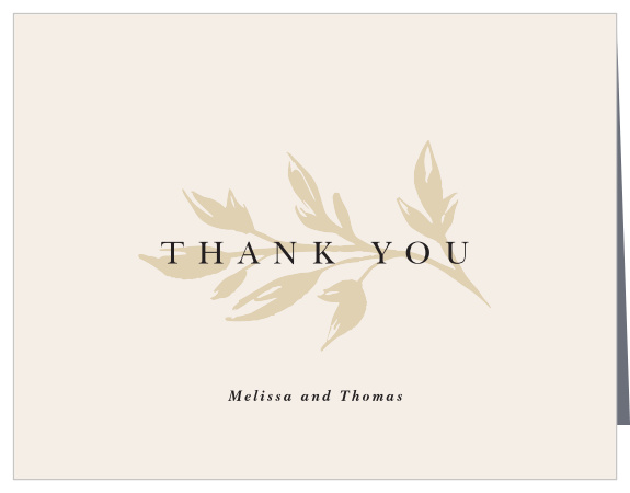 Leafy Watermark Bridal Shower Thank You Cards