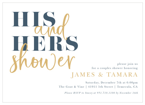 Our His & Hers Bridal Shower Invitations are the perfect way to surround yourself with your friends and family for your pre-wedding fun!