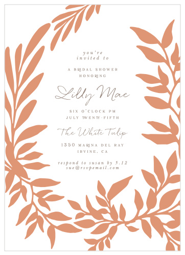 Our Leafy Crown Bridal Shower Invitations are the perfect way to gather your friends and family for your pre-wedding celebrations!