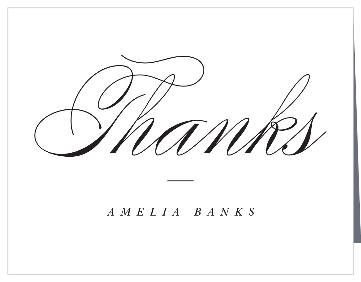 Formally Stated Bridal Shower Thank You Cards