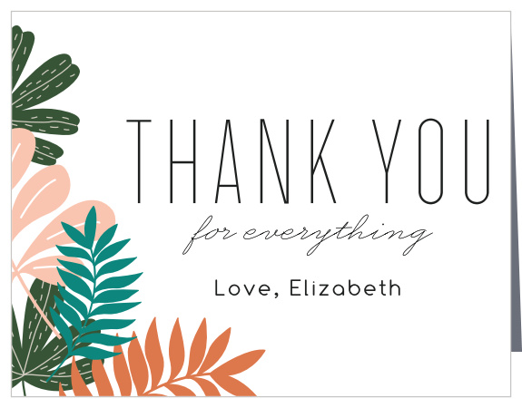 Tropical Bride Bridal Shower Thank You Cards