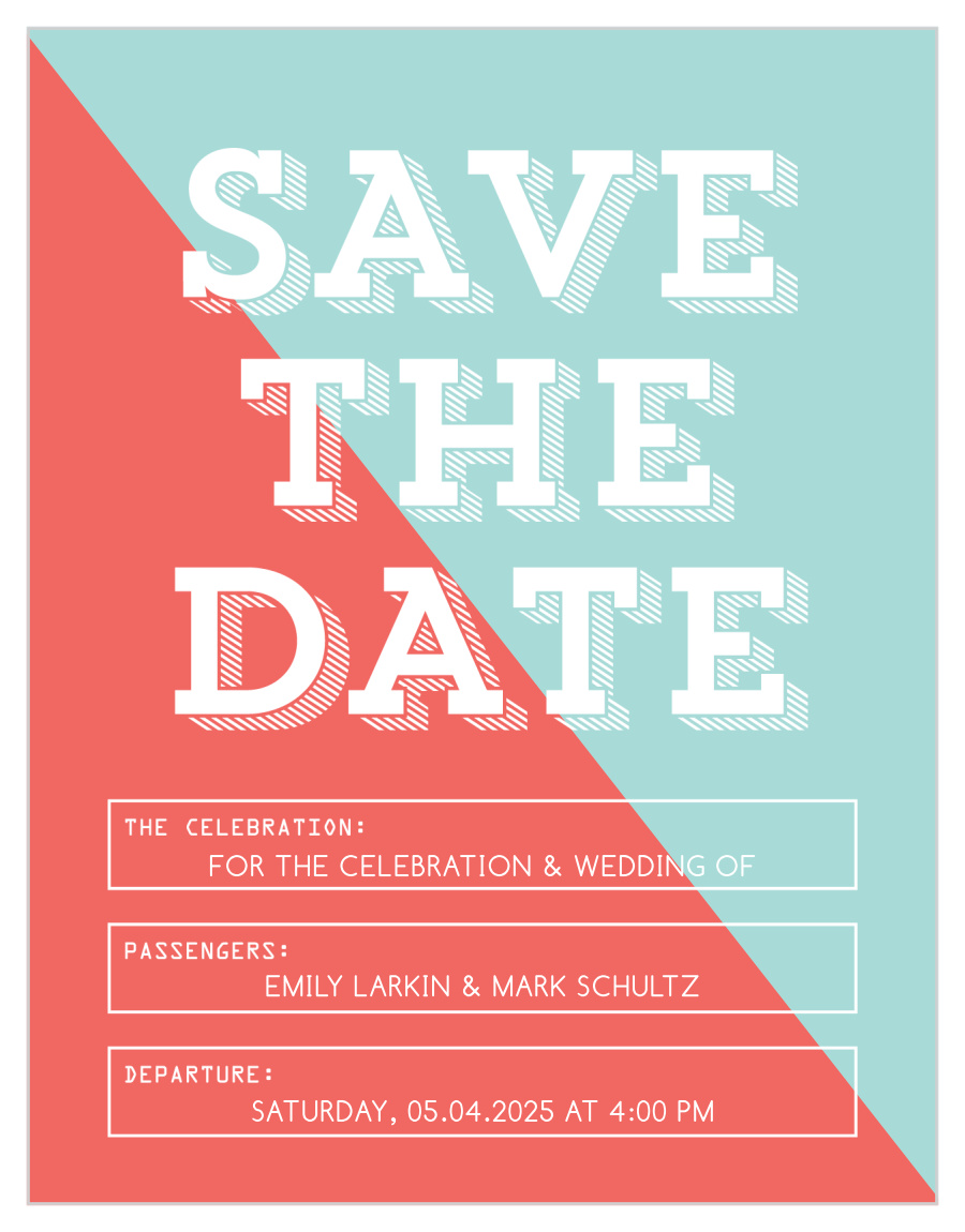 Modern Slash Save the Date Cards