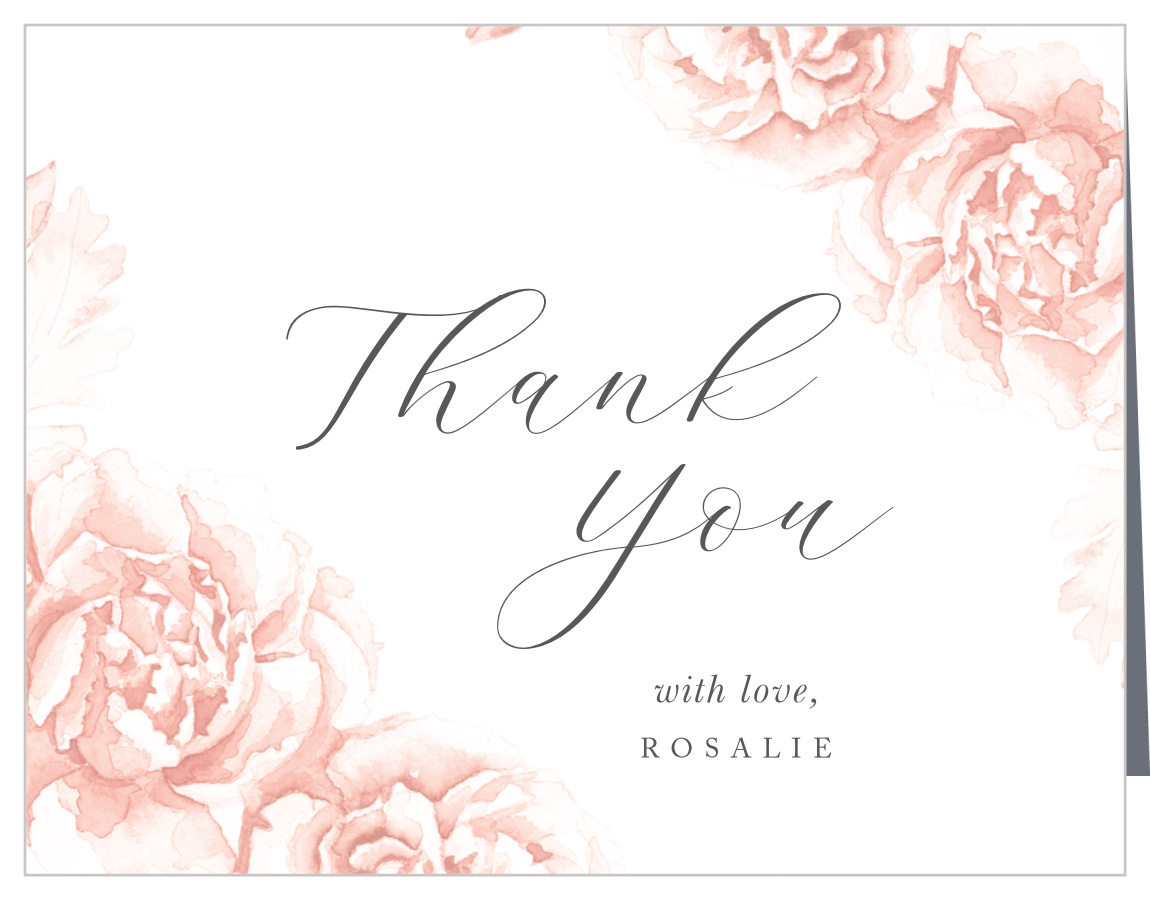 Rose Border Bridal Shower Thank You Cards