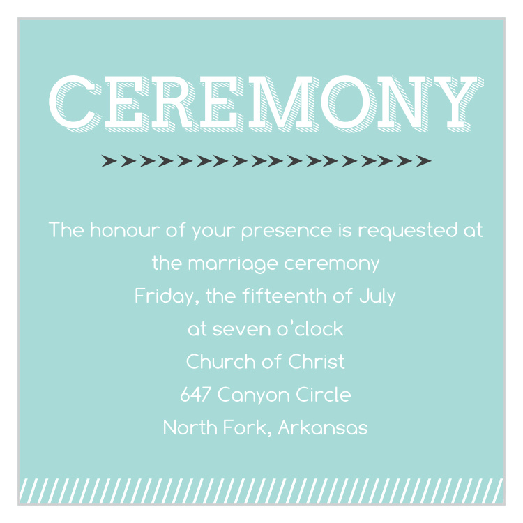 Ticket Ceremony Cards