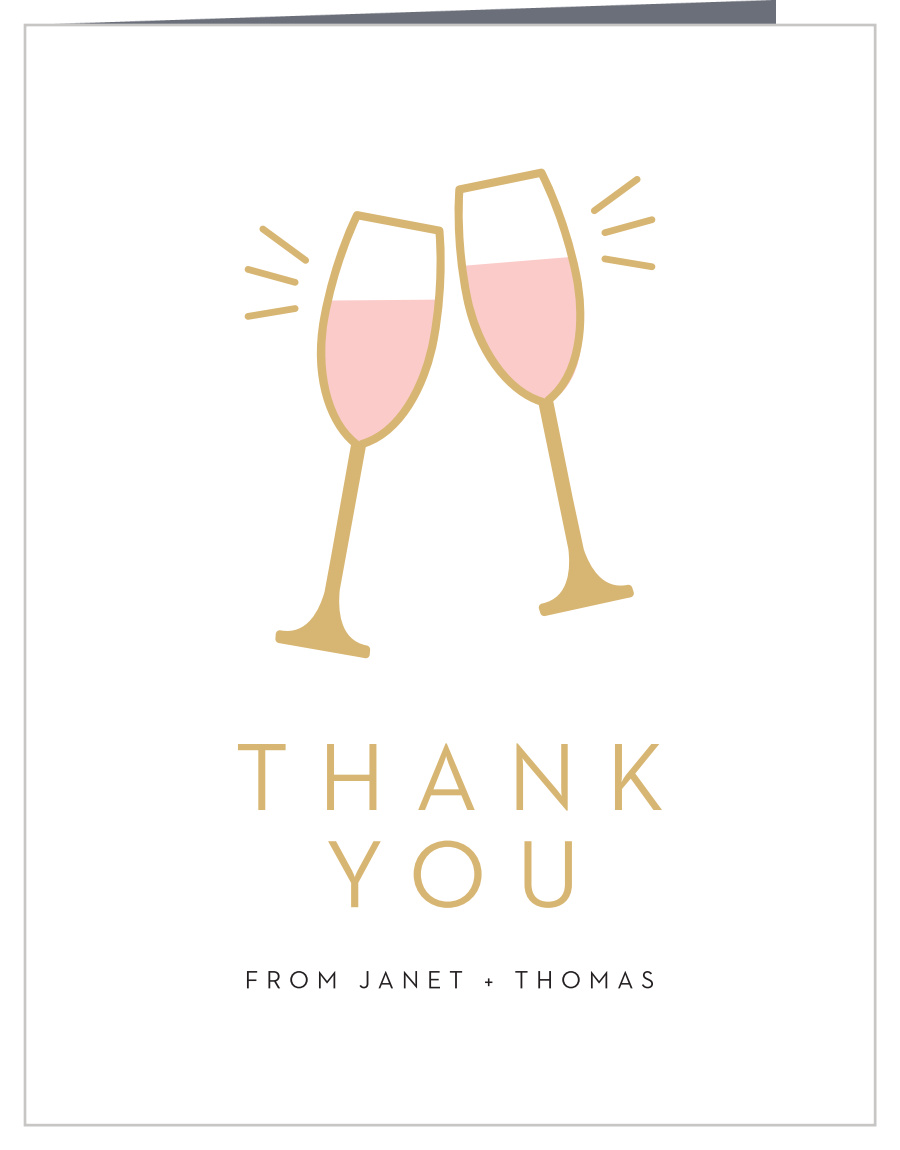 Classy Clink Bridal Shower Thank You Cards