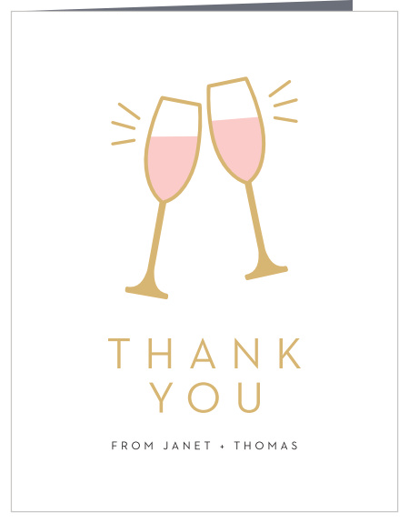 Classy Clink Bridal Shower Thank You Cards