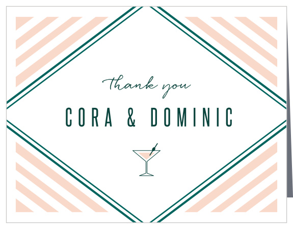 Deco Cocktail Bridal Shower Thank You Cards