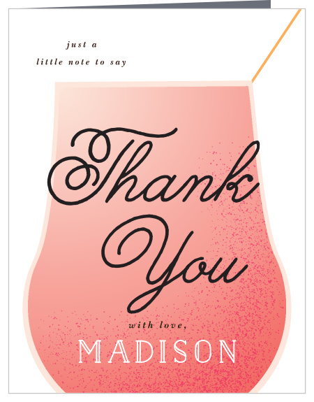 Pink Lady Bridal Shower Thank You Cards