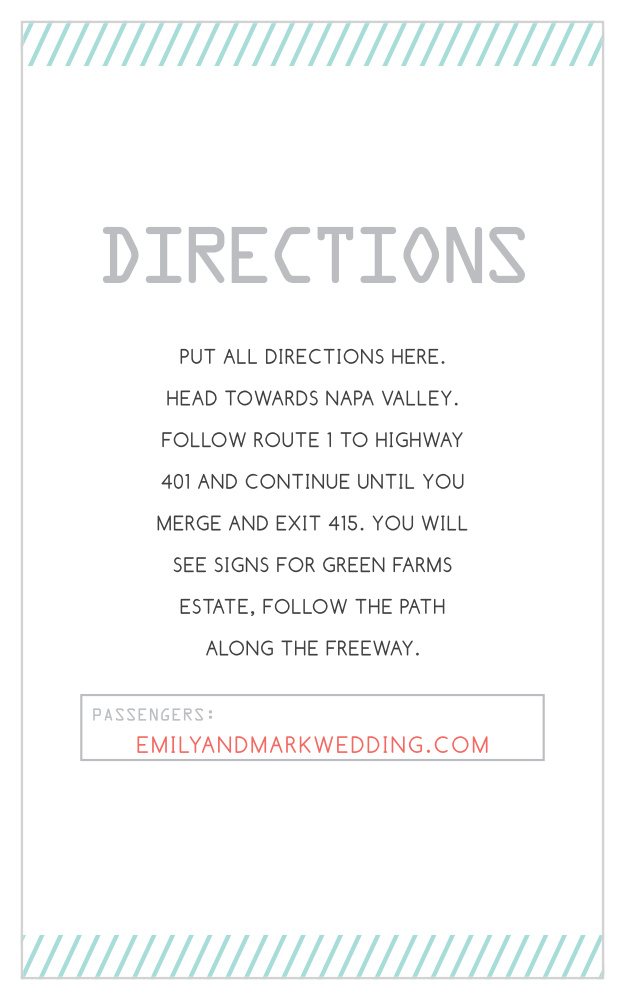 Ticket Direction Cards