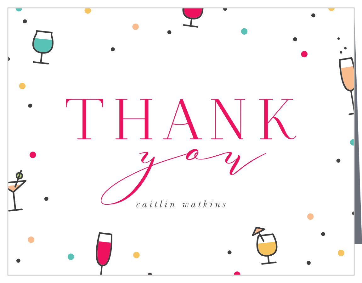 Confetti Cocktails Bridal Shower Thank You Cards