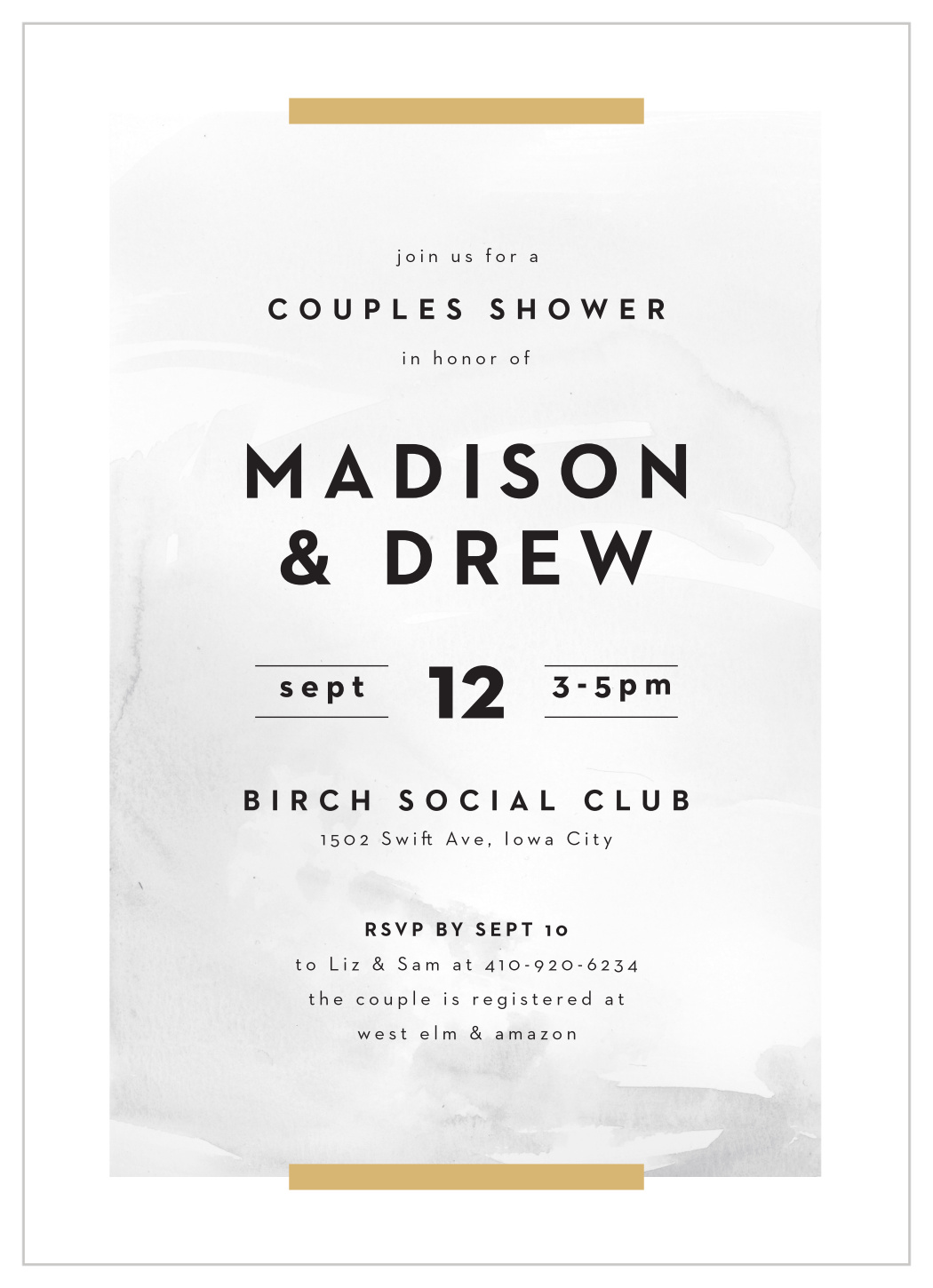 Foil Block Bridal Shower Invitations