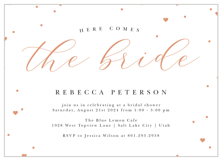 Celebrate in style with our Golden Hearts Bridal Shower Invitations. 