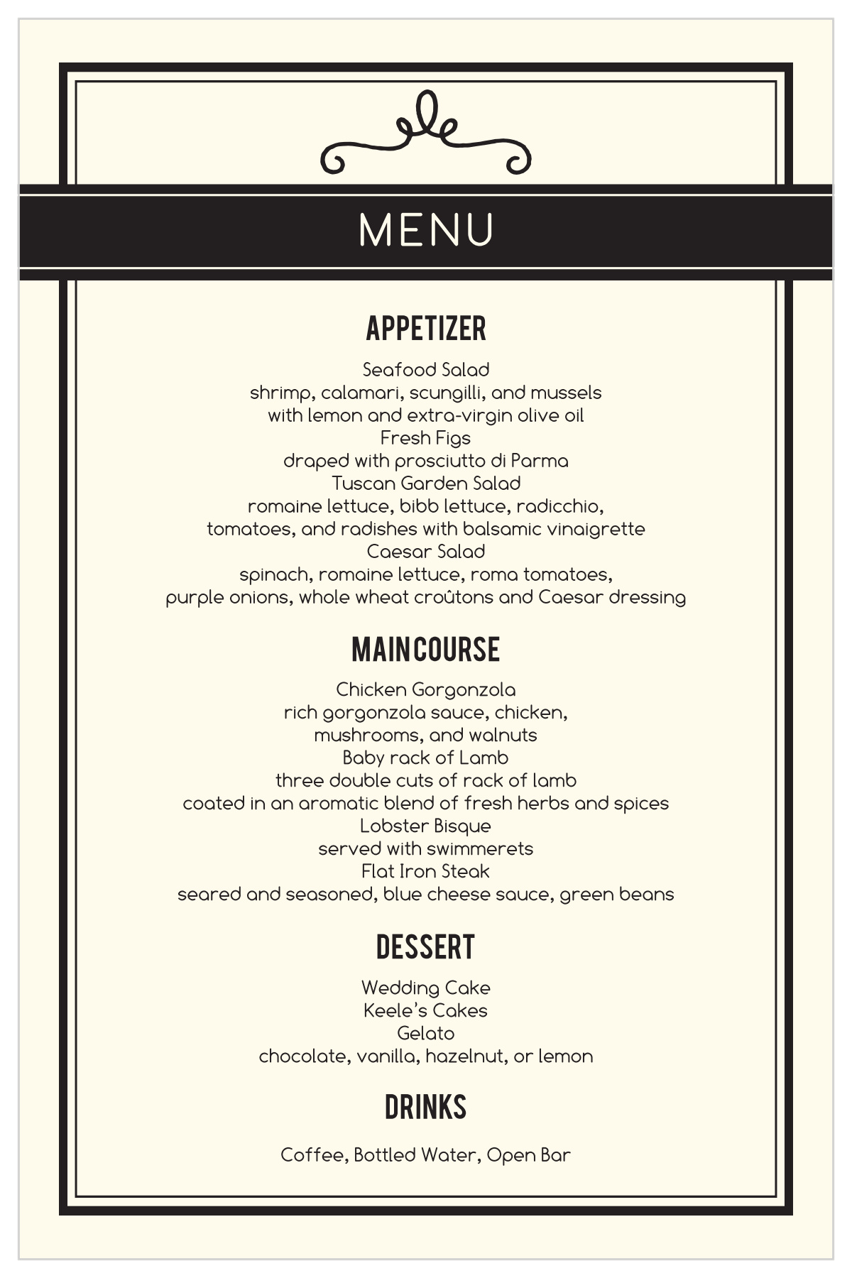 Romantic Photo Blocks Wedding Menus