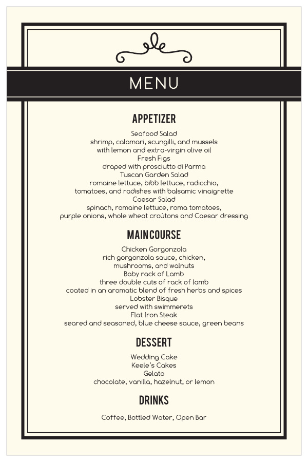 Romantic Photo Blocks Wedding Menus