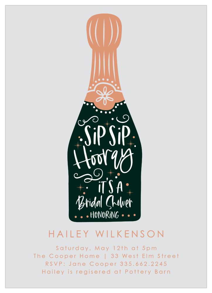 Sip Sip Bridal Shower Invitations