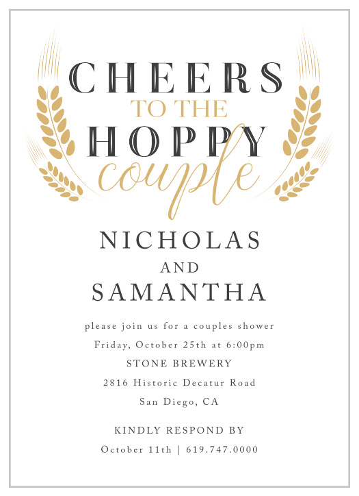 Our Hoppy Couple Bridal Shower Invitations are the perfect cards to gather your loved ones for a celebration. 