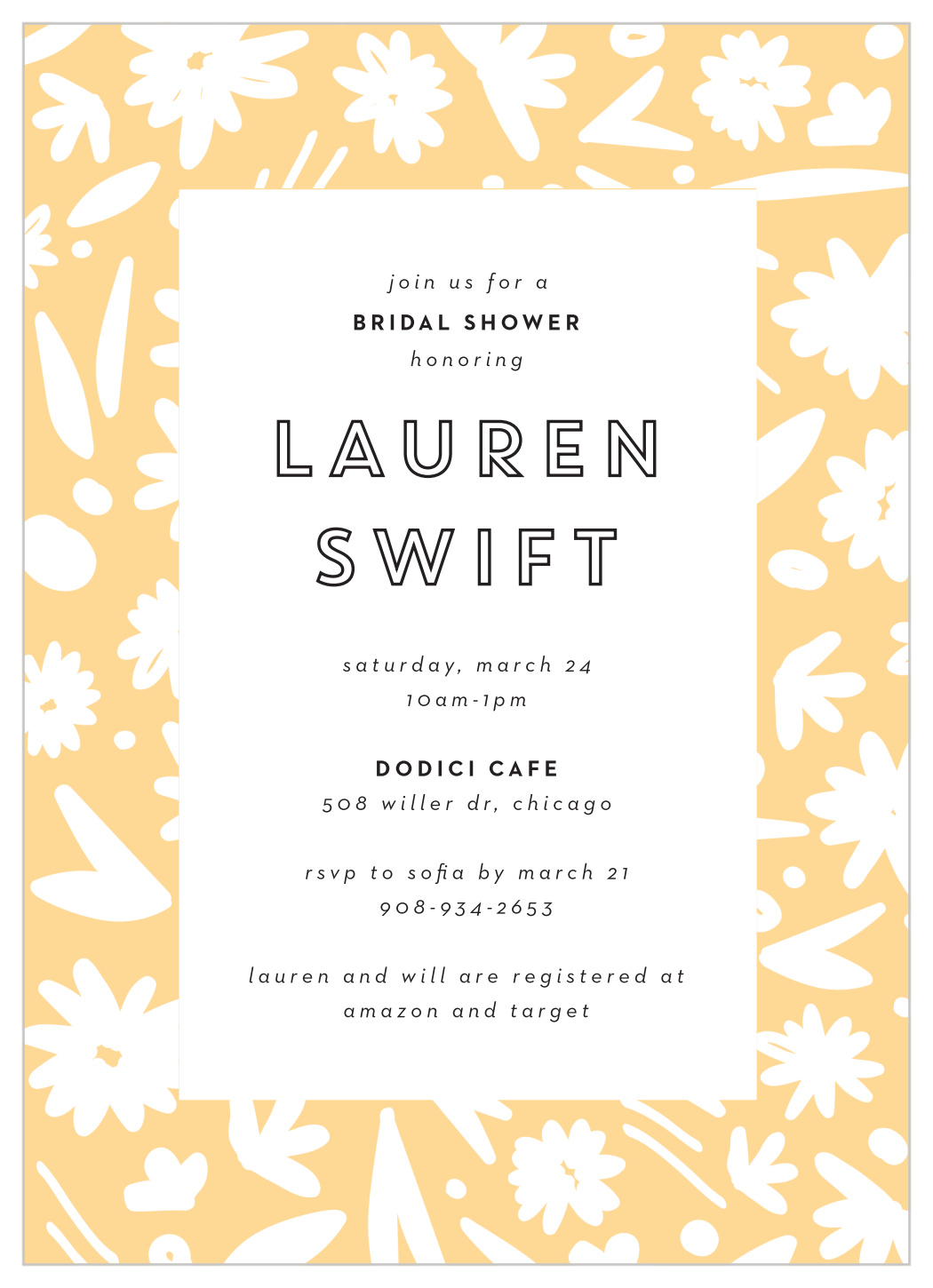 Mod Floral Bridal Shower Invitations