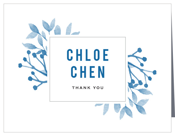 Monochrome Florals Bridal Shower Thank You Cards