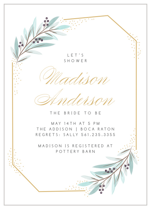 Get ready to celebrate in style with our Geo Watercolor Bridal Shower Invitations. 
