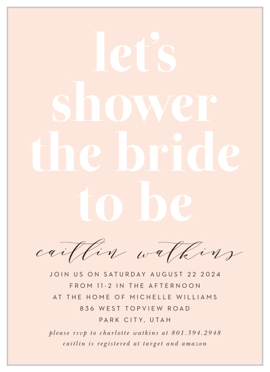 Set the stage for your perfect event with our Modern Article Bridal Shower Invitations. 