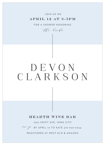 Keep it simple and sophisticated with our Modern Details Bridal Shower Invitations. 