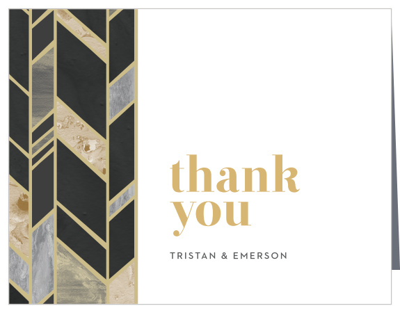 Modern Herringbone Bridal Shower Thank You Cards
