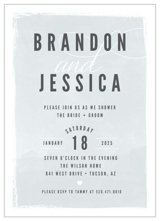 Keep it simple and sophisticated with our Modern Couple Bridal Shower Invitations!