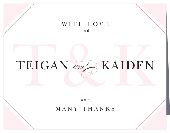 Classic Couple Bridal Shower Thank You Cards