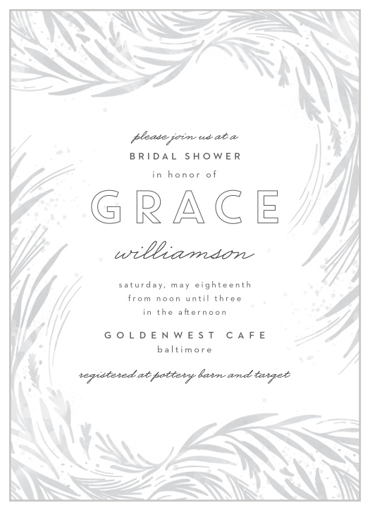 Our Framed Ferns Bridal Shower Invitations are the perfect way to surround yourself with your friends and family for your pre-wedding celebrations!