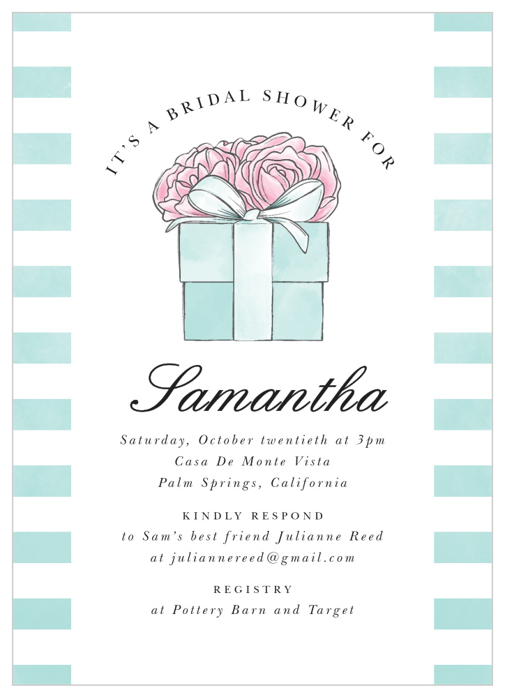 Little Blue Box Bridal Shower Invitations