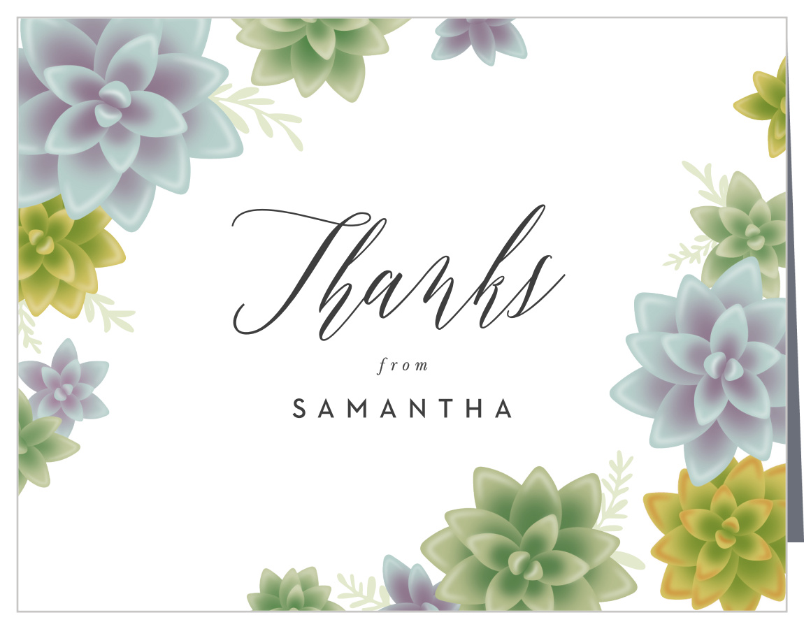 Mod Succulents Bridal Shower Thank You Cards