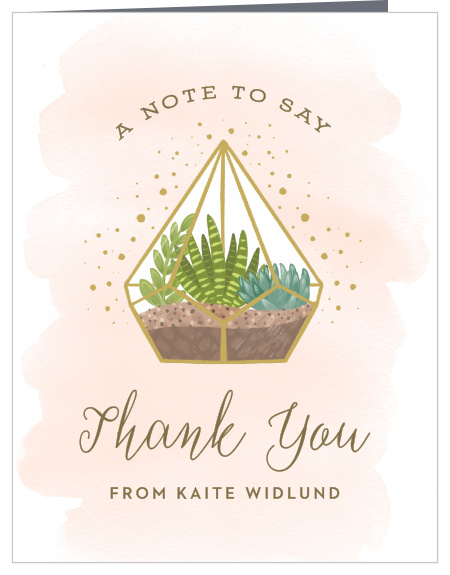 Succulent Terrarium Bridal Shower Thank You Cards