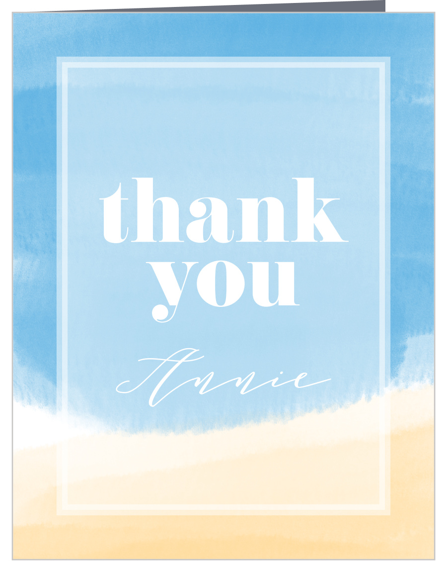 Watercolor Ocean Bridal Shower Thank You Cards