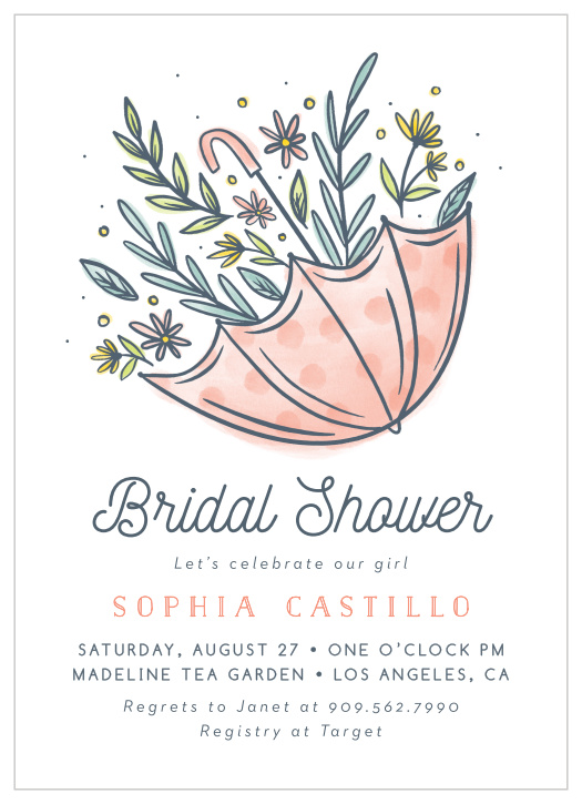 Our Floral Umbrella Bridal Shower Invitations are the perfect way to surround yourself with your loved ones for your bridal shower celebrations!