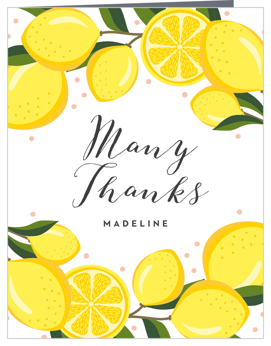 Lemon Wreath Bridal Shower Thank You Cards