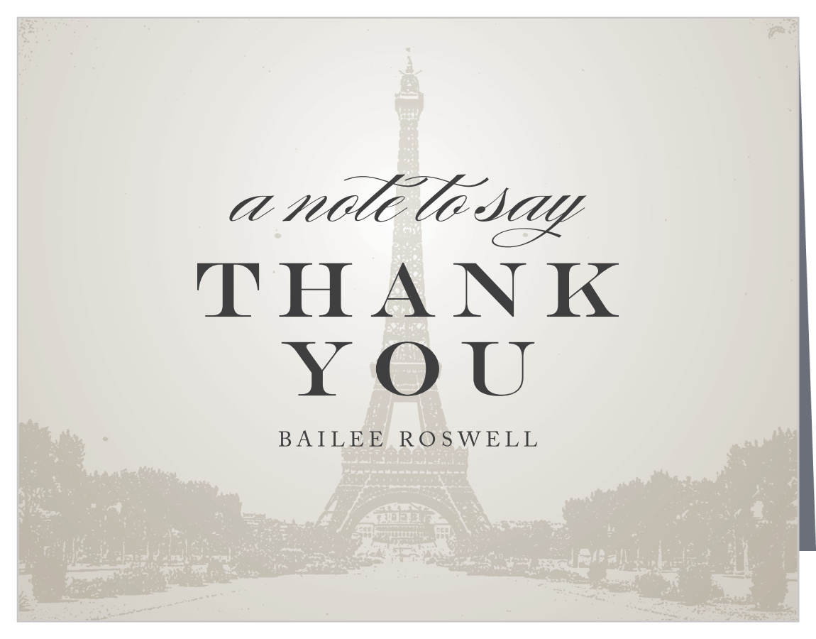Vintage Paris Bridal Shower Thank You Cards