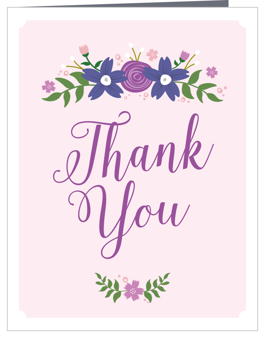 Tea Florals Bridal Shower Thank You Cards