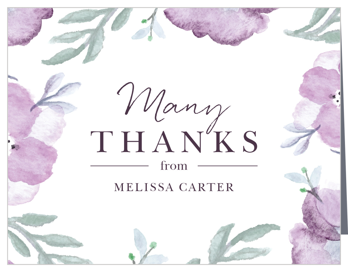 Muddled Mauve Bridal Shower Thank You Cards
