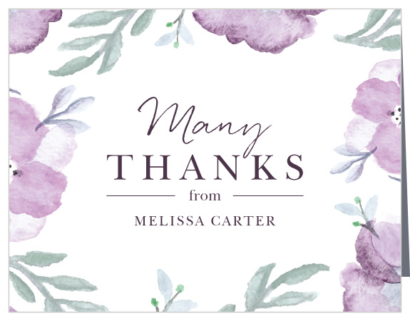 Muddled Mauve Bridal Shower Thank You Cards
