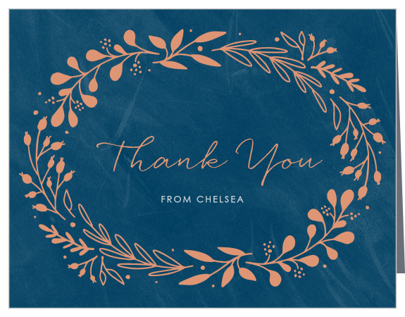 Convey your gratitude with the romantic style of the Storybook Wreath Bridal Shower Thank You Cards. 